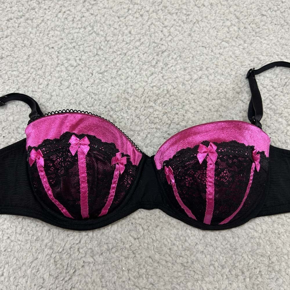 Smart & Sexy Bra 34B Demi Push up Lingerie Pink Black